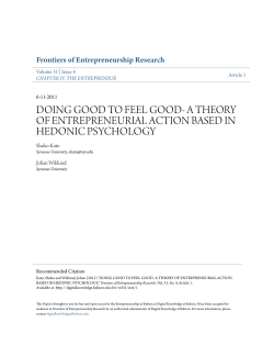 doing good to feel good- a theory of entrepreneurial action based in