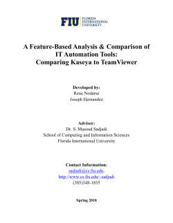 Comparing Kaseya to  - FIU School of Computing and