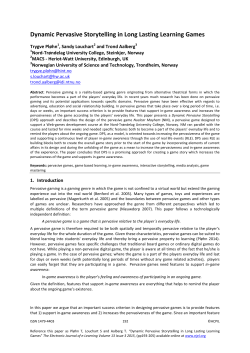 Dynamic Pervasive Storytelling in Long Lasting Learning Games