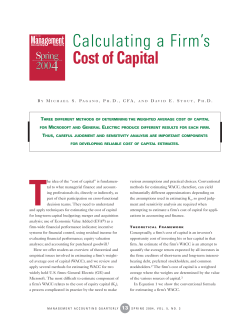 Calculating a Firm`s Cost of Capital