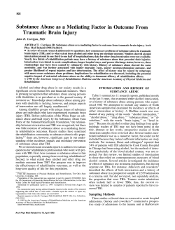 Substance Abuse as a Mediating Factor in Outcome From Traumatic