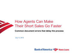 How Agents Can Make Their Short Sales Go Faster