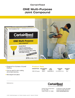 Sell Sheet - 3.5 Gal ONE Ready-Mix Compound