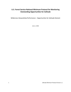 National Minimum Protocol for Monitoring Solitude