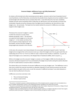 Consumer Budgets, Indifference Curves, and