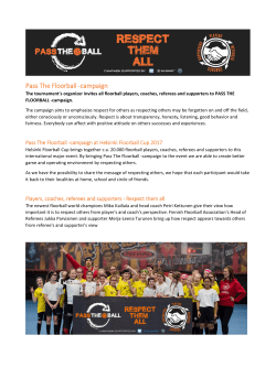 Pass The Floorball ‐campaign