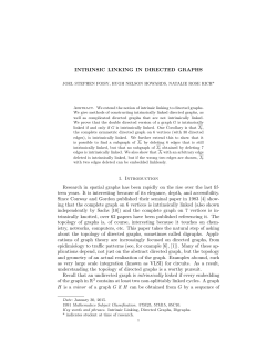 INTRINSIC LINKING IN DIRECTED GRAPHS 1. Introduction