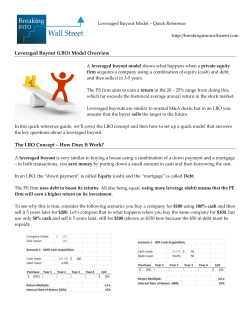 Leveraged Buyout (LBO) - Breaking Into Wall Street