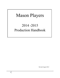 Players Production Handbook - George Mason University`s School