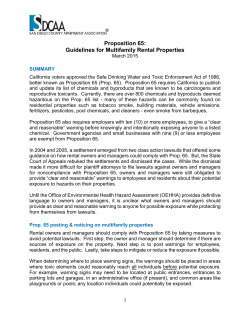 Proposition 65: Guidelines for Multifamily Rental Properties