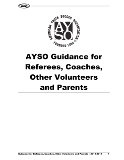 AYSO Guidance for Referees, Coaches