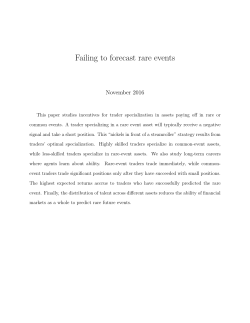 Failing to forecast rare events