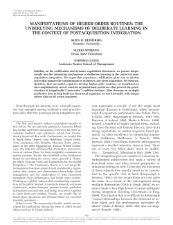 manifestations of higher-order routines: the underlying mechanisms