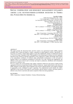 SOCIAL COOPERATION AND RESOURCE MANAGEMENT