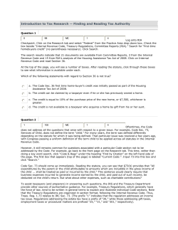 Introduction to Tax Research -- Finding and Reading Tax Authority