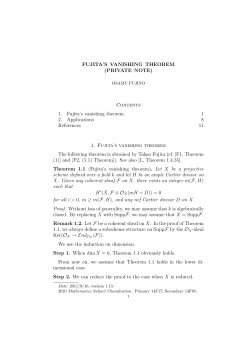 FUJITA`S VANISHING THEOREM (PRIVATE NOTE) Contents 1