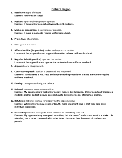 DEBATE OUTLINE ASSIGNMENT