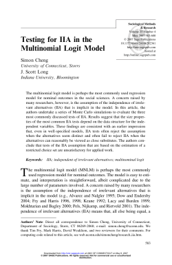 Testing for IIA in the Multinomial Logit Model