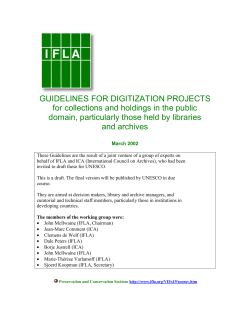 GUIDELINES FOR DIGITIZATION PROJECTS for
