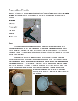 Pressure and Bernoulli`s Principle