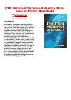 Statistical Mechanics of Elasticity