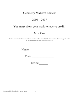 GEOMETRY SEMESTER EXAM-CHAPTERS 1-6