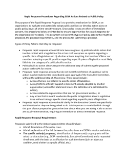 Rapid Response Procedures Regarding SCRA Actions Related to
