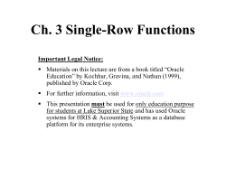 3 Single-Row Functions - C. Christopher Lee, Ph.D., Associate