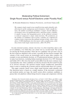 Moderating Political Extremism: Single Round versus Runoff