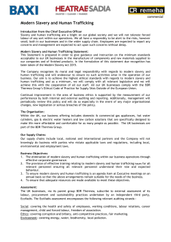 Modern Slavery and Human Trafficking