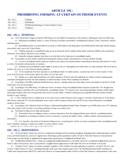 ARTICLE 19L: PROHIBITING SMOKING AT CERTAIN OUTDOOR
