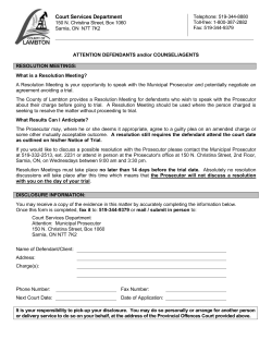 Disclosure Request - Part 1 Matter