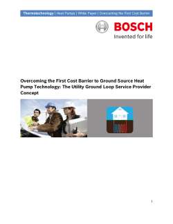 Overcoming the First Cost Barrier to Ground Source Heat Pump