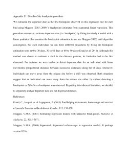 Appendix S1. Details of the breakpoint procedure We estimated the