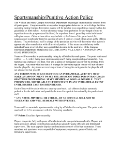 Sportsmanship/Punitive Action Policy