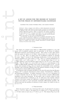 A SET OF AXIOMS FOR THE DEGREE OF TANGENT VECTOR