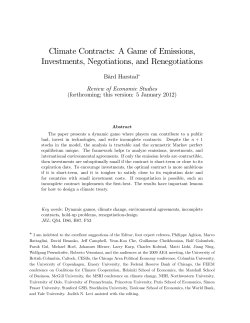 Climate Contracts: A Game of Emissions, Investments, Negotiations
