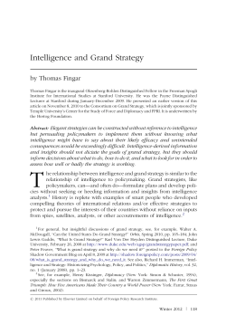 Intelligence and Grand Strategy - Freeman Spogli Institute