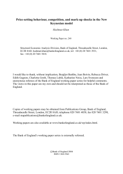 Price-setting behaviour, competition, and mark-up