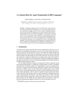 A Common Basis for Agent Organisation in BDI Languages*