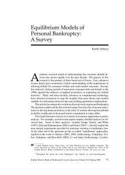 Equilibrium Models of Personal Bankruptcy