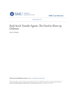 Bank Stock Transfer Agents: The Need to Shore up
