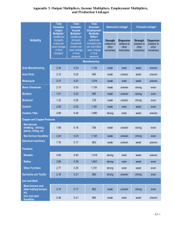 Appendix 3. Output Multipliers, Income Multipliers, Employment