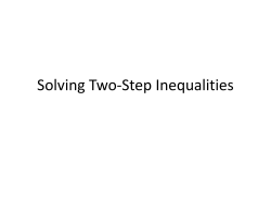 Solving Two-Step Inequalities