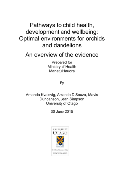 Pathways to child health, development and wellbeing: Optimal