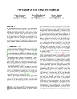 Fair Social Choice in Dynamic Settings - EXPLORE-2016