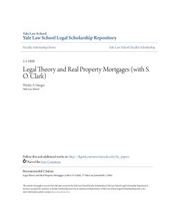 Legal Theory and Real Property Mortgages