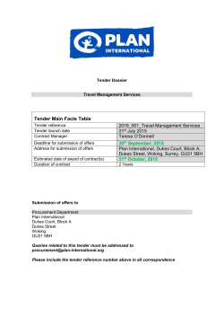 draft tender dossier