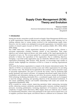 Supply Chain Management (SCM): Theory and Evolution