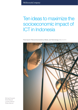Ten ideas to maximize the socioeconomic impact of ICT in Indonesia
